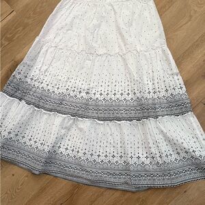 Lane Bryant White Tiered Maxi Skirt 14/16